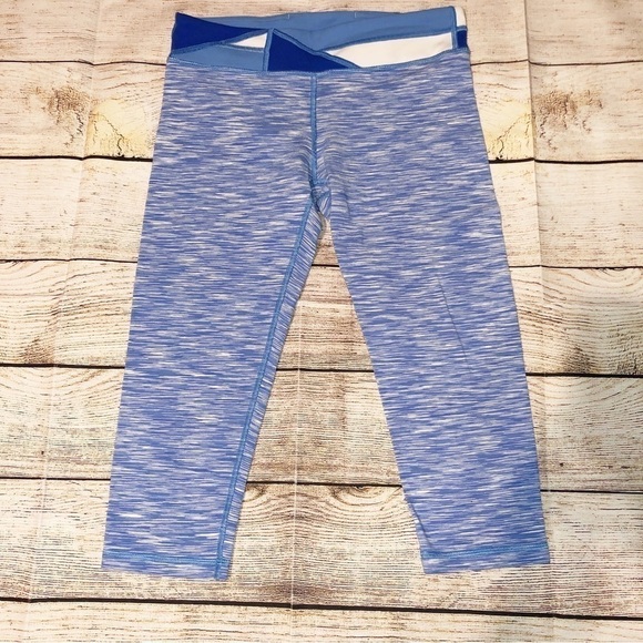 Ivivva Girls Rythmic Legging Capris Crop Blue Size 14 - Picture 1 of 7